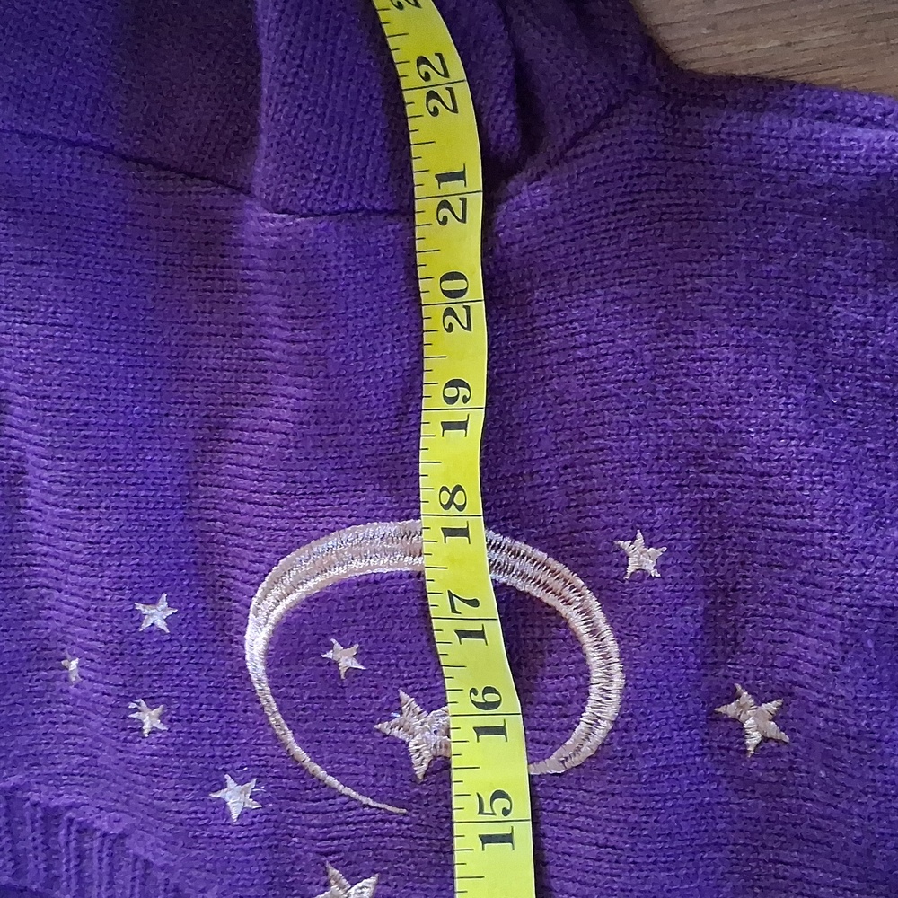 ROMWE Purple Cardigan with Star and Moon Embroidery - Picture 16 of 16